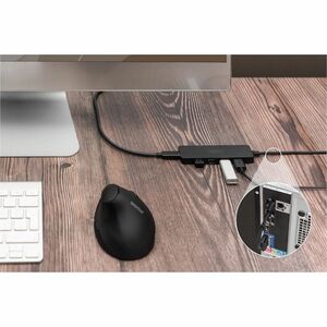 Digitus USB 3.0 Hub 4-Port, Slim Line. Hostschnittstelle: USB 3.2 Gen 1 (3.1 Gen 1) Type-A + Type-C, Hub-Schnittstellen: U