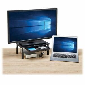 Tripp Lite series Monitor Riser for Desk, 15 x 9 in. - Height Adjustable, Storage Drawer, Metal - 44 lb (19958.06 g) Load 