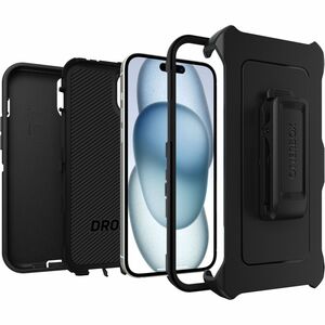 OtterBox Defender Carrying Case (Holster) Apple iPhone 14 Plus, iPhone 15 Plus Smartphone - Black - Drop Resistant, Impact