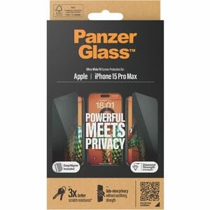 PanzerGlass Privacy Screen Protector for iPhone 15 Pro Max - Clear - For 17 cm (6.7") LCD iPhone (2023) - Scratch Resistan