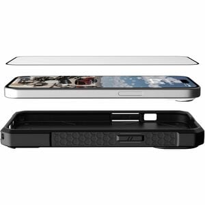 Urban Armor Gear Screen Protector for iPhone 15 - Glass Shield Clear - For OLED iPhone 15 - Fingerprint Resistant, Scratch