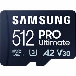 Samsung PRO Ultimate MB-MY512S 512 GB Class 3/UHS-II (U3) V30 microSDXC - 200 MB/s Read - 130 MB/s Write - 10 Year Warranty