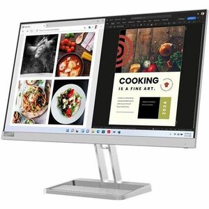 Lenovo L24i-40 24" Class Full HD LED Monitor - 16:9 - Cloud Gray - 60.5 cm (23.8") Viewable - In-plane Switching (IPS) Tec