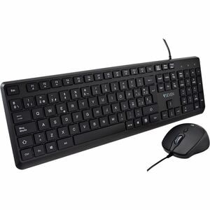 Clavier et souris V7 CKU350ES - Espagnol - USB Câble Clavier - 107 Touches - Couleur du clavier/pavé tactile: Noir - USB C