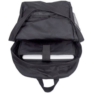 Manhattan Knappack Backpack 15.6", Black, LOW COST, Lightweight, Internal Laptop Sleeve, Accessories Pocket, Padded Adjust