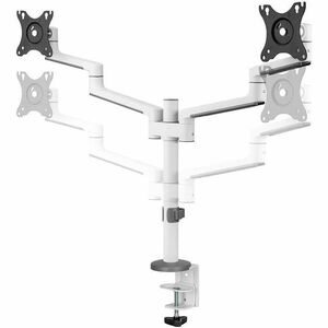 Neomounts Mounting Arm for Monitor - White - Height Adjustable - 2 Display(s) Supported - 43.2 cm to 68.6 cm (27") Screen 