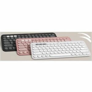 Logitech Pebble Keys 2 K380s Keyboard - Wireless Connectivity - USB Interface - Brazilian Portuguese - Graphite - Bluetoot