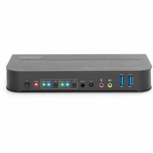 Digitus KVM Switchbox - 2 Computer(s) - 4K - 4096 x 2160 - 6 x USB - USB 2.0 - 3 x HDMI - Wall Mountable