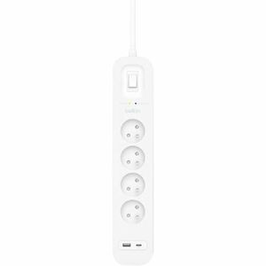 Belkin Connect Surge Suppressor/Protector - 4 x AC Power, 1 x USB Type A, 1 x USB Type C - 525 J - 2 m - Keyhole/Undermoun