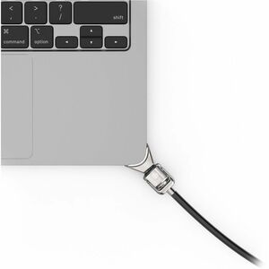 Compulocks Ledge Lock Adapter for MacBook Air 15" M2 and M3 with Keyed Cable Lock Silver - Smallest MacBook lock slot adap