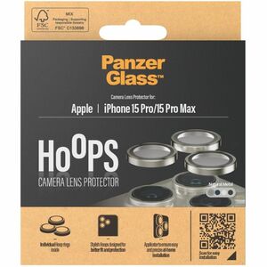 PanzerGlass ® Hoops® Natural Metal Camera Lens Protector iPhone 15 Pro | 15 Pro Max. Brand compatibility: Apple, Compatibi