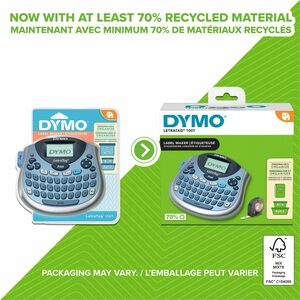 Dymo LetraTag 100T Label Maker - 5 Font Size - Label - Battery - 4 Batteries Supported - AA - Blue - Handheld - Auto Power