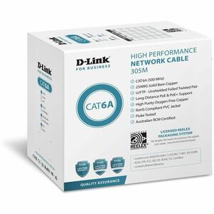 D-Link 305 m Category 6a Network Cable - Cable for Network Device - 10 Gbit/s - 23 AWG - Blue