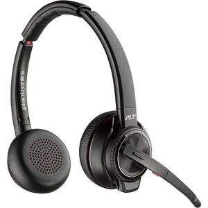 Poly Savi 8220 UC Wireless On-ear, Over-the-head Stereo Headset - Black - Microsoft Teams Certification - Binaural - Supra