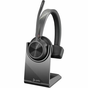 Poly Voyager 4300 UC 4310 Wired/Wireless Over-the-head Mono Headset - Black - Microsoft Teams Certification - Monaural - E