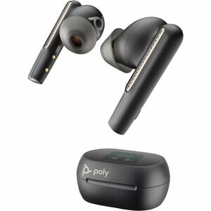HP Poly Voyager Free 60+ UC Carbon Black Earbuds +BT700 USB-C Adapter +Touchscreen Charge Case