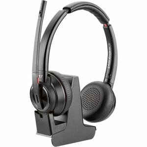 Poly Savi 8200 Office 8220 Wired/Wireless Over-the-head Stereo Headset - Black - Microsoft Teams Certification - Binaural 