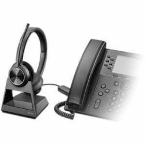 Poly Savi 7300 Office 7320 Wireless Over-the-head, On-ear Stereo Headset - Black - Microsoft Teams Certification - Binaura