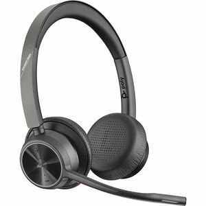 Poly Voyager 4300 UC 4320-M UC Kabel/Kabellos Auf den Ohren, Kopfbügel Stereo Headset - Schwarz - Microsoft-Teams-Zertifiz