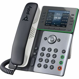 Poly Edge E350 IP Phone - Corded - Corded/Cordless - Wi-Fi, Bluetooth, NFC - 3 Multiple Conferencing - Desktop, Wall Mount