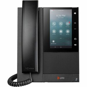 Poly CCX 505 IP Phone - Corded - Corded/Cordless - Bluetooth, Wi-Fi - Desktop, Wall Mountable - Black - 24 x Total Line - 