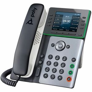 Poly Edge E300 IP Phone - Corded - Corded - Desktop, Wall Mountable - Black - VoIP - 2 x Network (RJ-45) - PoE Ports