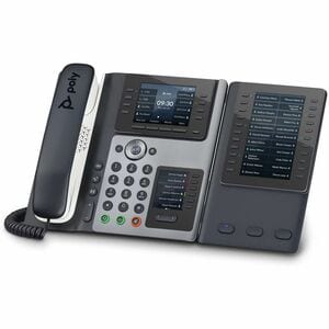 Poly Edge E450 IP Phone - Corded - Corded/Cordless - Wi-Fi, Bluetooth - Desktop - Black - VoIP - IEEE 802.11a/b/g/n/ac - 2