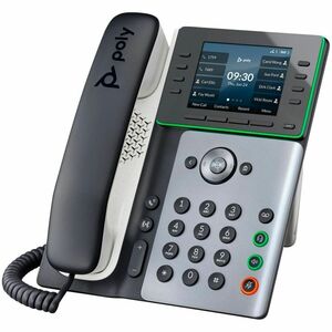 Poly Edge E500 IP Phone - Corded - Corded - Desktop - Black - TAA Compliant - VoIP - 2 x Network (RJ-45) - PoE Ports