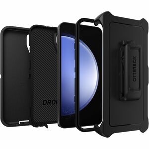 OtterBox Defender Carrying Case (Holster) Samsung Galaxy S23 FE Smartphone - Black - Dirt Resistant, Drop Resistant, Scrap
