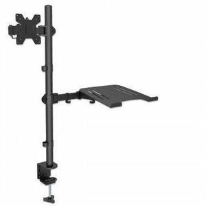 Manhattan 462136 Desk Mount for Monitor, Notebook, LED Monitor, LCD Monitor, Display, MacBook, Projector - Black - Landsca
