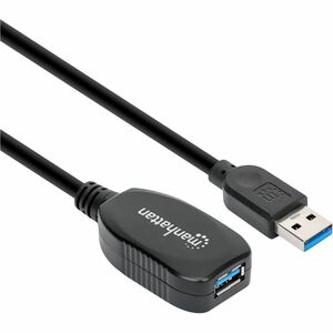 Manhattan Cable USB V3.0 Ext. Activa 5M Negro - Cable for Computador, Dispositivo USB - 5Gbit/s - Cable de extensión - Apa