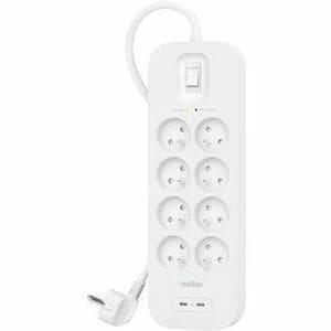 Belkin Connect Surge Suppressor/Protector - White - 8 x AC Power, 2 x USB Type C - 900 J - 2 m - Wall Mountable