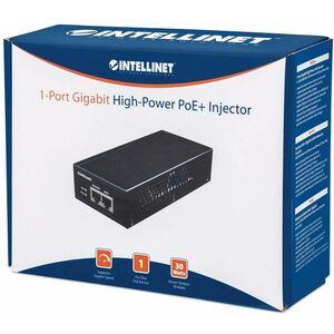 Gigabit High-Power PoE+ Injector, 1 x 30 W, IEEE 802.3at/af Power over Ethernet (PoE+/PoE) - 120 V AC, 230 V AC Input - 1 