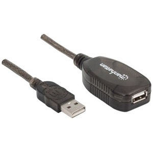 CABLE DE EXTENSION USB 20M ACTIVA 480MBPS - 480Mbit/s - Cable de extensión - Negro