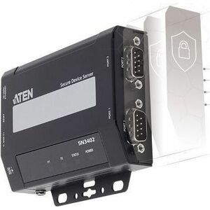 ATEN 2-Port RS-232/422/485 Secure Device Server - Twisted Pair - 1 x Network (RJ-45) - 2 x Serial Port - 10/100Base-TX - F