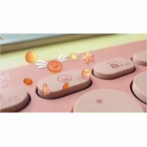 TECLADO SEM FIO BT LOGITECH PEBBLE KEYS 2 K380S ROSA B