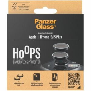 PanzerGlass® Hoops® Schwarz Kameraschutz for iPhone 15 | 15 Plus