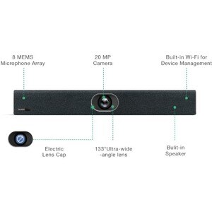 Yealink UVC40 Video Conferencing Camera - 20 Megapixel - 60 fps - USB 3.0 - CMOS Sensor - Microphone - Wireless LAN - Netw