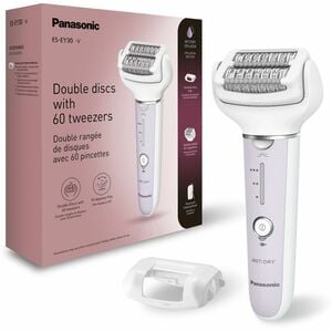 Panasonic ES-EY30A-V503 Epilator - White, Purple - 2 Disc - Cordless - 3 Speed Setting - 1.50 Hour Maximum Battery Recharg