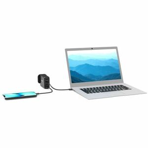 Port Connect 120 W AC Adapter - 1 USB - 3 USB Type-C - For Notebook - Europe - 2 m Cable - 120 V AC, 230 V AC Input - 5 V 