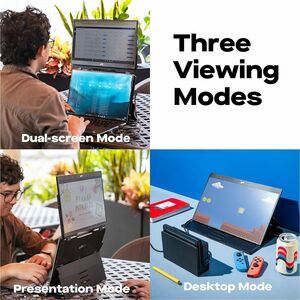 Duex Float Mobile Pixels 15.6" Stacked Portable Screens, Full HD IPS 1080P Touchscreen Monitor with Built-in Kickstand, US