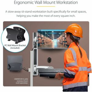 StarTech.com Wandhalterung für Monitor, Desktop Computer, Workstation - Schwarz - Horizontal/Vertikal - TAA-konform - Höhe