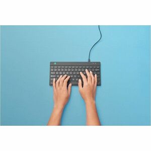 R-Go Compact Break Tastatur - Kabel Konnektivität - USB-Typ C Schnittstelle - LED - Französisch - AZERTY Layout - Schwarz 