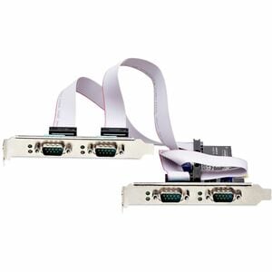 StarTech.com 4-Port Serielle PCIe Karte, PCI Express zu RS232/RS422/RS485 DB9 Serielle Karte, 16C1050 UART, ESD Schutz, Wi