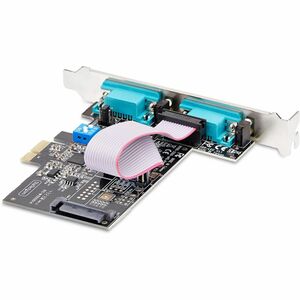 StarTech.com 2-Port Serielle PCIe Karte, PCI Express zu RS232/RS422/RS485 DB9 Serielle Karte, 16C1050 UART, ESD Schutz, Wi