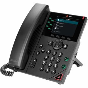 Poly VVX 350 IP Phone - Corded - Corded - Desktop, Wall Mountable - Black - TAA Compliant - 24 x Total Line - VoIP - 8.9 c