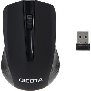 Dicota Comfort Mouse - Radio Frequency - USB - Black - Wireless - 1000 dpi