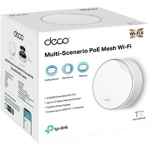 TP-Link Deco X50-PoE Wi-Fi 6 IEEE 802.11 a/b/g/n/ac/ax Ethernet Wireless Router - Dual Band - 2.40 GHz ISM Band - 5 GHz UN