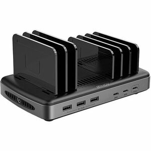 LINDY Kabelgebundenes Cradle für Tablet-PC, Smartphone, Notebook - 6 Steckplatz/-plätze - Ladefunktion - USB Typ-A, USB-Ty