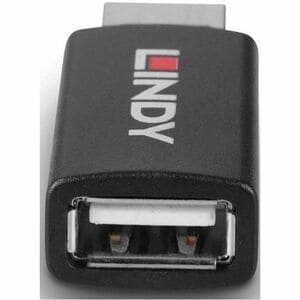 LINDY Datentransferadapter - Anschluss 1: USB A, Stecker - Nickel Anschluss - Golden Kontakt - Schwarz